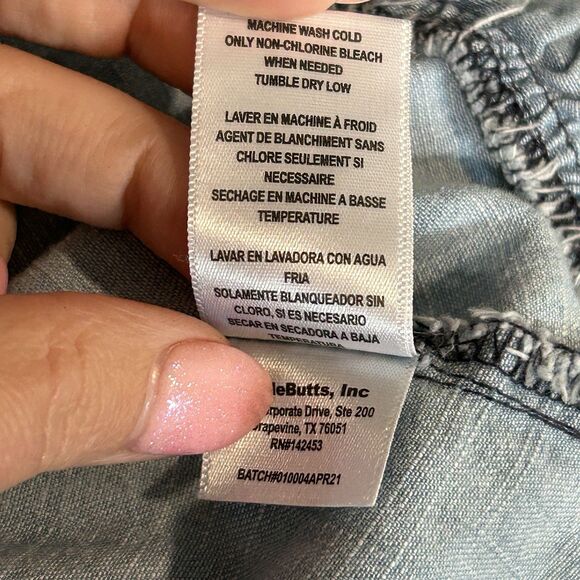 Ruffle Butts Dress 18-24 Months Chambray 100% Cotton 3/4 Sleeve Ruffle Blue - Picture 3 of 8